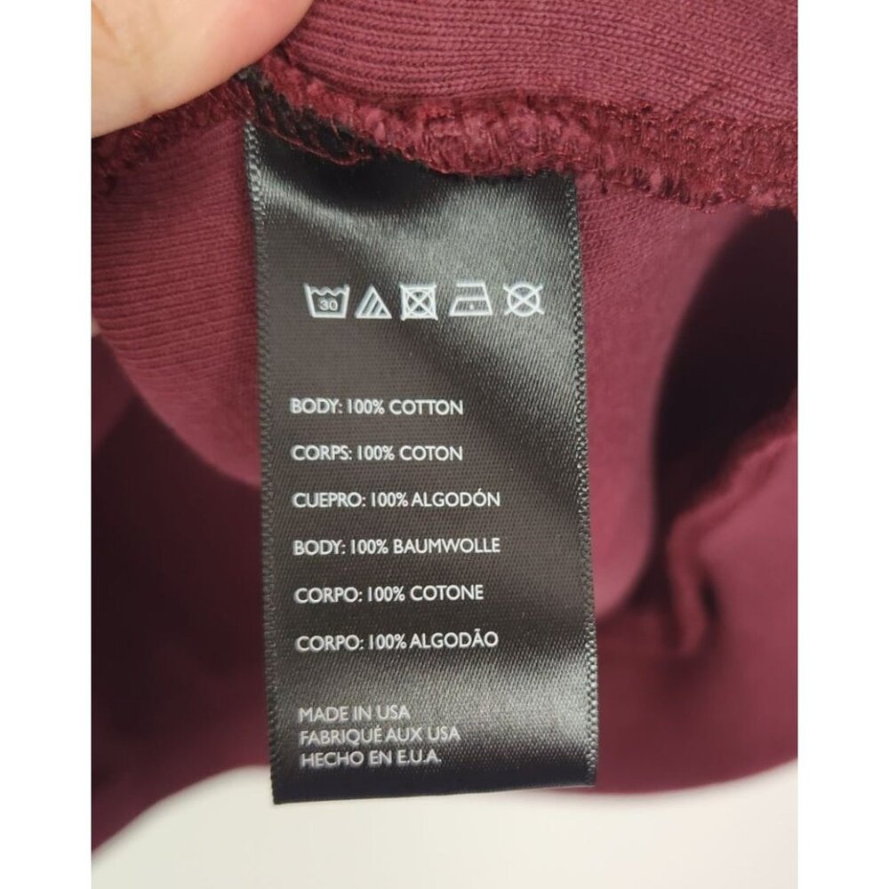 Free People Beach Women's Sz. L Burgundy Hi Low Oversized Sweatshirt - Picture 5 of 6